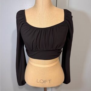 Petal & Pup Black Long Sleeve Puff Sleeve Blouse